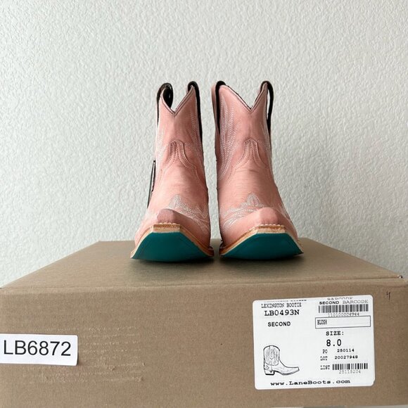 Lane LEXINGTON Womens Cowboy Bootie 8 Pink Western Cowgirl Short Ankle Boots - Picture 10 of 11